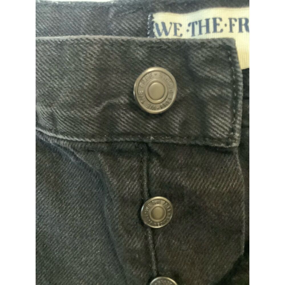 Free People We The Free Black Distressed Denim Cutoff Shorts Size 30 - Picture 5 of 6